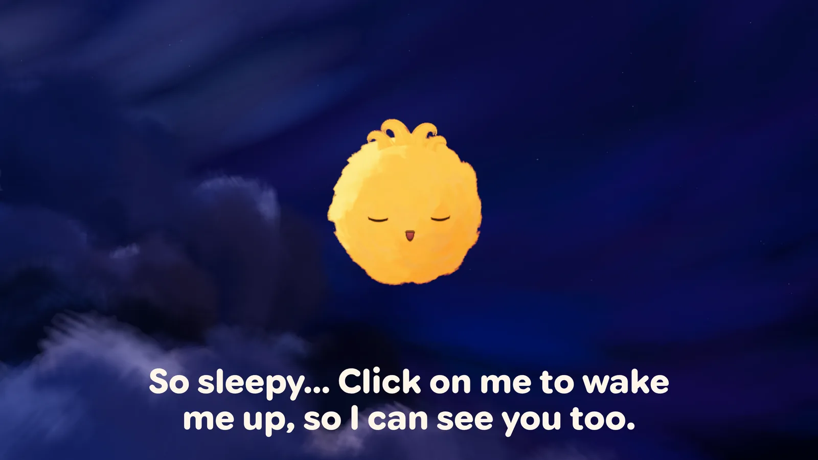 The first session in occo: a sleeping orb in a night sky over a line of its story